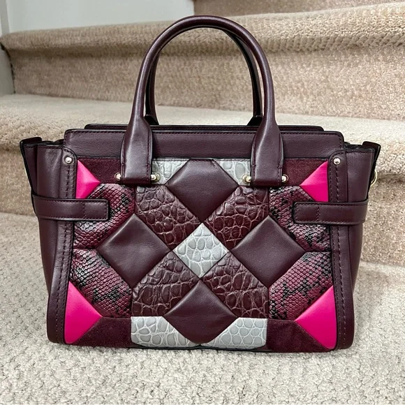Like New Coach Swagger 27 Quilted Patchwork Exotic Leather Bag - Picture 2 of 11